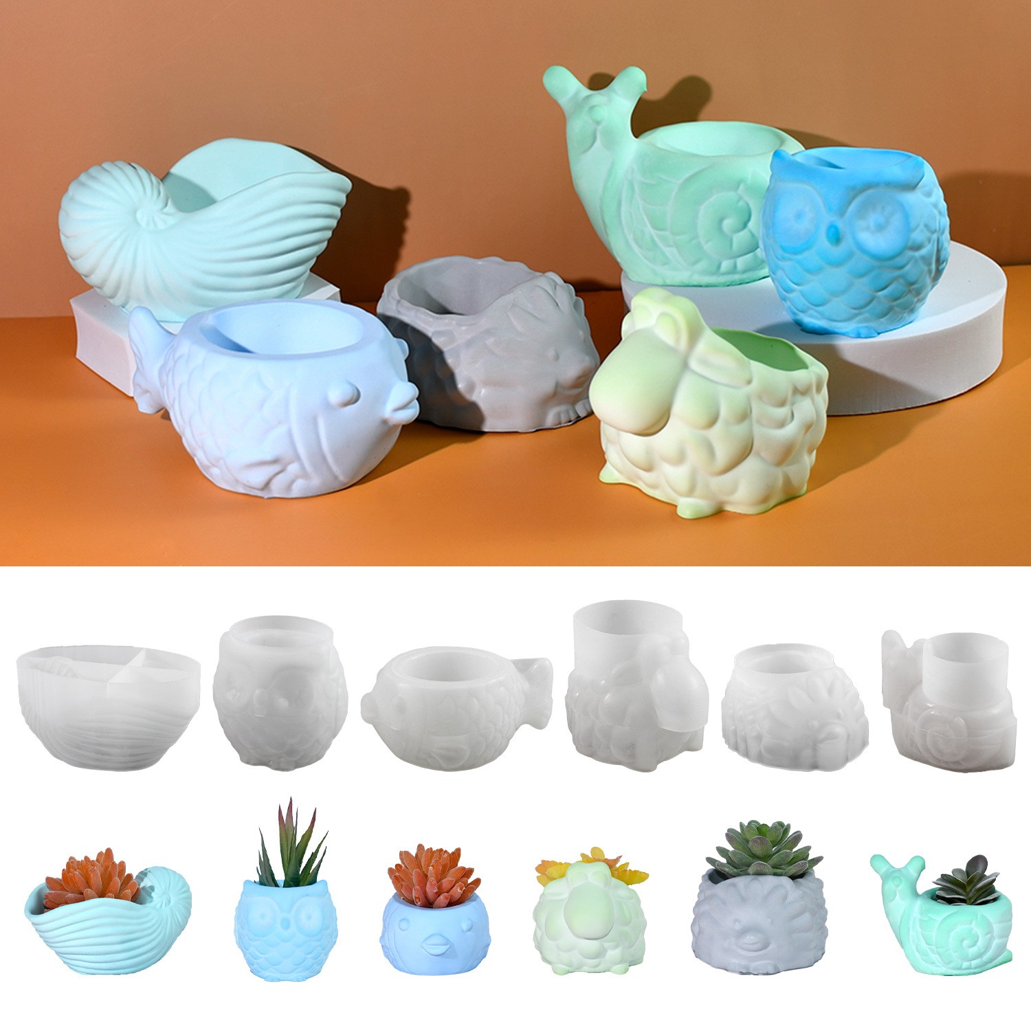 Succulent Set - Pot de fleur en forme d'animal