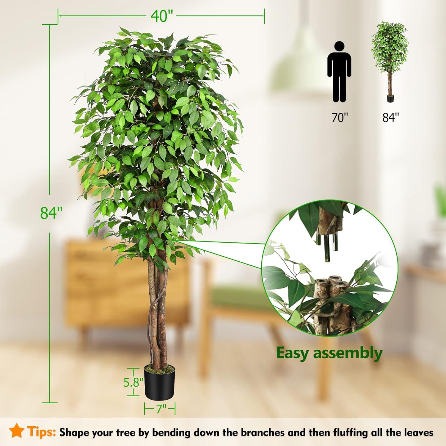 Arbre de ficus artificiel réal - Fiddle Leaf Fig avis et prix